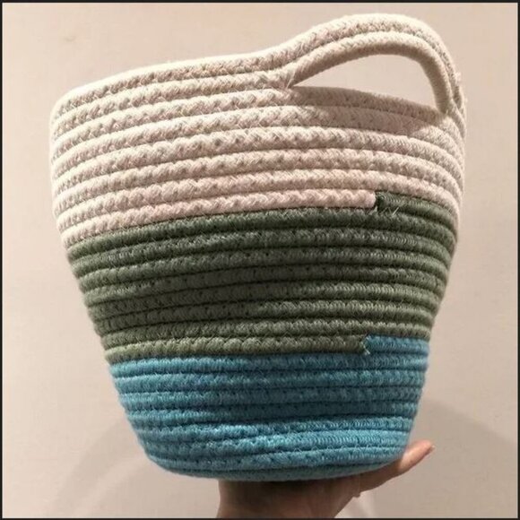 🐣Unique Boho Tricolor Macrame Basket Hand Crafted in Canada Bohemian Home Decor - Picture 5 of 15
